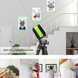 Huepar Nivel Láser Autonivelante Verde Líneas Láser DIY Cross Line Laser Transversales Horizontales y Verticales Estándar, laser level Incluye Base Giratoria Magnética, Objetivo Láser 2xAA baterias-9011G