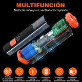 FOWAWU 6000mAh 150PSI Inflador Ruedas Coche, Compresor Aire Coche Bomba de Aire Electrica,Compresor Aire Portátil con Cable DC 12V Pantalla LCD Linterna LED para Automóviles Moto Bicicleta Pelotas