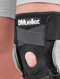 Mueller Sports Medicine - Rodillera ajustable con bisagras, color negro y gris, talla única