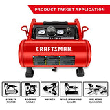 Compresor de aire Craftsman, 3 galones 1,5 HP Max 155 psi, sin aceite, portátil, rojo - CMXECXA0200341