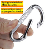 2.7" Aluminum D Ring Carabiners Clip D Shape Spring Loaded Gate Small Keychain Carabiner Clip Set for Outdoor Camping Mini Lock Snap Hooks Spring Link Key Chain Durable Improved 20 PCS (Silver)