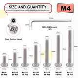 Hilitchi 100 tornillos de seguridad Torx con cabeza de botón M4 de acero inoxidable a prueba de manipulaciones con punta T20, M4 x 8/12/16/20/25/30/35 (kit surtido)