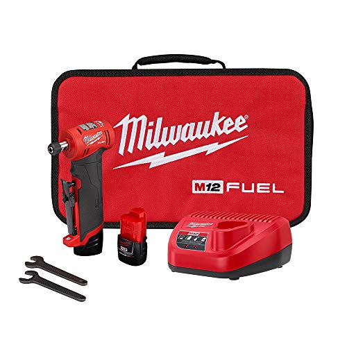 Milwaukee 2485-22 M12 - Juego de amoladora de ángulo recto de iones de litio (2 Ah)