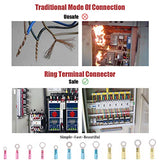 Hilitchi - Juego de conectores para cable eléctrico (180 unidades, nailon, aislados), color amarillo, azul y rojo