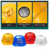 LINGOSHUN Casco de Seguridad Industrial,Casco de Seguridad al Aire Libre con Ventilador de Energía Solar,Gorra Protectora de Construcción/Yellow / 1 PCS