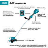 Makita XRU13Z 18 V LXT - Cortacésped sin escobillas de Iones de Litio sin Cable, Eje Curvo, Solo Herramienta