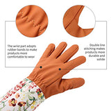 HANXIUCAO - Guantes de jardinería de cuero para mujer extendidos y largos para podar rosas profesionales (rojo)