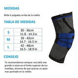 Elite Fitness Rodilleras de compresión (PAR) con Almohadilla de Gel y Resorte para Mayor protección, Ideal para Lesiones de Rodilla y Deportes, Material Transpirable y Elastico (Negra, Chica)