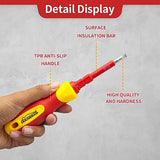 HOUSERAN Juego de 5 Desarmadores Aislados de 1000V, Desarmadores Electrotécnico con Estuche, Destornillador con Hojas Intercambiables, Destornillador para Reparaciones Domésticas