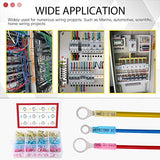 Hilitchi - Juego de conectores para cable eléctrico (180 unidades, nailon, aislados), color amarillo, azul y rojo