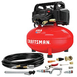 CRAFTSMAN Compresor de aire, 6 galones, pancake, sin aceite con kit de accesorios de 13 piezas (CMEC6150K)