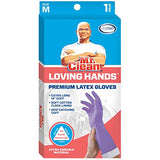 Mr. Clean Loving Hands - Guantes de látex, Púrpura, Mediano, 1, 1