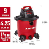 Craftsman CMXEVBE17590 Aspiradora portátil de Uso General con Accesorios de 9 galones y 4.25 HP