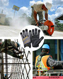 HANDLANDY Guantes de trabajo para hombre, resistentes a los cortes, guantes de mecánica de nivel 5, resistentes a desgarros y abrasión (extragrandes)