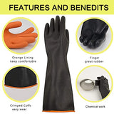 Guantes de látex resistentes a productos químicos, de goma PPE, protección industrial de seguridad, guantes largos, guantes negros de 22 pulgadas, resistentes a ácidos fuertes, alcalinos y aceites.