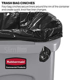 Rubbermaid Commercial Slim Jim Receptacle with Venting Channels, Rectangular, Plastic, 23 Gallons, Black 1 Pack)