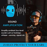 ZOHAN EM054 - Protección electrónica para los oídos, reducción de ruido, amplificación de sonido, orejeras de seguridad para rango de pistolas, caza (azul 2)