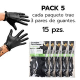 CHEF DEMO - Guantes de Nitrilo Parrilleros - 15 Pares de Guantes para el Asador de Alto Rendimiento - Ideal para Cocinar y Usar en la Parrilla - Pack de 5 Paquetes de 3 Pares de Guantes c/u