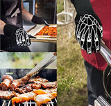 Guantes de parrilla para barbacoa extremadamente resistentes al calor, guantes de silicona para horno ignífugos para hornear ahumadores, guantes de cocina con aislamiento térmico, 1 par