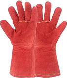 QQX Guantes De Cuero Resistentes Al Calor/Al Fuego Extremos, Guantes For Soldar Resistentes Al Calor, Guantes Largos For Soldadores, Manoplas For Soldadores/Chimenea/Camping/Cocina/Jardinería