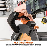 Ingletadora Evolution Power Tools R185SMS+ con corte multimaterial, bisel de 45 grados, inglete de 50 grados, guía de 210 mm, hoja incluida corta madera, plástico, metal y más (1500 W, 230 V, 185 mm)