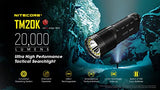 Nitecore TM20K - Linterna LED recargable de 20.000 lúmenes con adaptador de carga de la marca EdisonBright