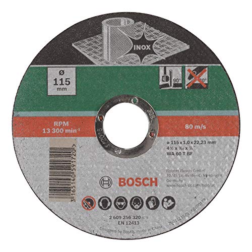 Bosch Home and Garden 2609256320 Disco de corte recto, INOX, 125 mm