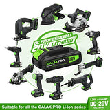 GALAX PRO - Sierra circular inalámbrica DC-20V de 5-1/2 pulgadas con 2 cuchillas (18T+48T), velocidad variable de 3800RPM, incluye batería de litio de 2.0Ah y cargador rápido, profundidad máxima de corte de 1-5/8 pulgadas (90°), 1-7/16 pulgadas (45°).