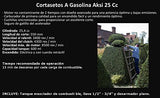 AKSI - Cortasetos gasolina 25.4cc - INDUSTRIAL USO RUDO, Longitud de corte 550 mm, Capacidad del tanque 600 ml