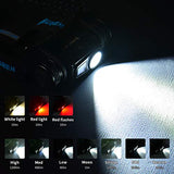 WUBEN H1 Lámpara de Cabeza Recargable USB Linterna LED Frontal Recargable Lampara Frontal led Recargable de Faros Headlamp Linterna Cabeza 1200 Lúmenes,10 Modos,IP68 Impermeable