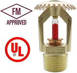 (2 unidades) aprobado por FM y con certificación UL/CUL, aspersor vertical de atún de 1/2 pulgada NPT 68 °C K = 5.6 K80 respuesta estándar para sistema automático de aspersor contra incendios bronce