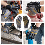 HANDLANDY Guantes de trabajo con agarre para hombres y mujeres, guantes de trabajo mecánicos, pantalla táctil, guantes de trabajo delgados flexibles (mediano, gris)