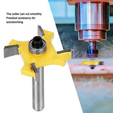 Broca enrutadora de carburo cementado de 4 cuchillas, cortador de limpieza de fondo plano, herramienta de corte para fresado de carpintería(4-Blade T Slot Router Bit 6x1/4)