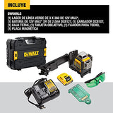 DEWALT Láser de Línea con Rayo color Verde MAX* 12V y Bateria Ion-litio XR 2.0Ah DW089LG