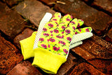 G & F 1852-3 - Guantes de jardinería para mujer (3 pares), color verde, rosa y azul