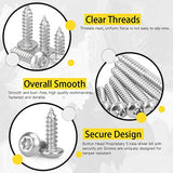 Hilitchi 50 tornillos de acero inoxidable #8 x 1-1/2 pulgadas, cabeza de botón Torx para chapa de metal, tornillos de seguridad plateados, antirrobo, a prueba de manipulaciones con broca T20