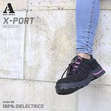 CALZADO ARMADA ESTILO 158 ROSA - X Port Tenis de Seguridad Industrial DISEÑADO PARA LA MUJER Piel Nubuck 100% natural - Excelente Sustituto de Botas de Trabajo para mujer Tipo Tennis Ultra Ligero y flexible para la Reducción de Fatiga en una jornada de La