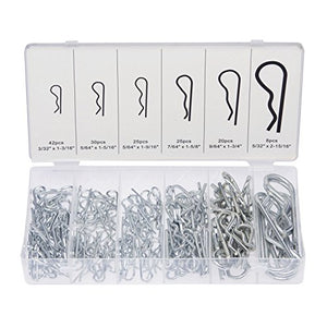 NEIKO 50457A Cotter Hairpin Assortment Kit | Zinc Plated Steel Clips | For Use On Hitch Pin Lock Systems |, 150 Piece, Silver