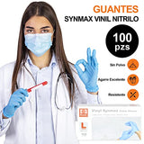 Guantes De Vinil Azul L Libre de Látex Sin Polvo desechable resistente antiadherente uso industrial alto rendimiento ideal para cocinar pack de 100 piezas