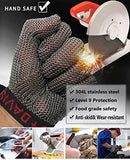 Guantes de Trabajo Anticorte Guantes De Cota De Malla De Metal Para Cocina, Guantes Resistentes A Cortes De Chef Seguros Para Uso Alimentario, Antideslizante Y Fácil De Limpiar ( Size : 1PCS/XXS )