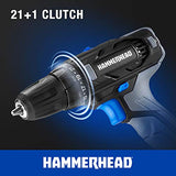 Hammerhead HCDD201 - Kit de taladro inalámbrico (20 V, 2 velocidades)