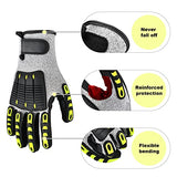 Guantes de trabajo de seguridad para reducción de impactos, resistentes a los cortes, guantes mecánicos antivibración, guantes de resistencia a la abrasión para construcción y jardín, talla L