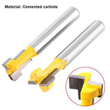 2 unids amarillo T-Slot Carburo Cementado Carpintería Cortador Cnc Router Bit para 3/8 '' y 1/2 '' Cutting Edge 1/4 '' Shank