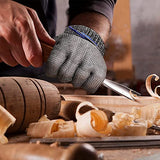 Guantes de protección de seguridad, Guantes resistentes a cortes de calidad alimentaria, Guantes de trabajo de malla de acero inoxidable, Guantes de seguridad de trabajo resistentes a cortes y rasgones de grado 5 (1 Pieza)