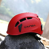 Mebix TRD Casco de Protección Multifuncional para Escalada, Alpinismo, Senderismo con diseño Ajustable 52-62cm (Rojo)