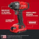 CRAFTSMAN V20* Kit combinado de taladro inalámbrico, 7 herramientas (CMCK700D2)