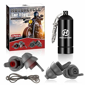 Hearprotek - Tapones reutilizables de alta fidelidad para reducción de ruido del viento y protección auditiva, tapones discretos para los oídos de motocicleta para motocicletas, carreras, conciertos, trabajo, seguridad, viajes