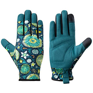 Isilila Guantes de jardinería de cuero para mujer, guantes de trabajo transpirables de alta calidad para yark/jardín y trabajo diario, guantes Greden con pantalla táctil para desmalezar, excavar, plantar