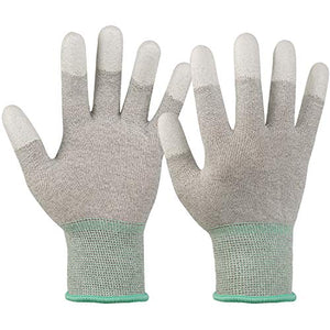 Guantes antiestáticos ESD, Guantes de Trabajo con visualización táctil, Fibra de Carbono, Guantes antiestáticos, para Proteger la Seguridad del ensamblaje del computadora (S)