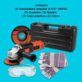 beyond by BLACK+DECKER Esmeriladora Angular 4-1/2 Pulgadas 820W con Guantes, Gafas y Disco Abrasivo AZBDG7DISC